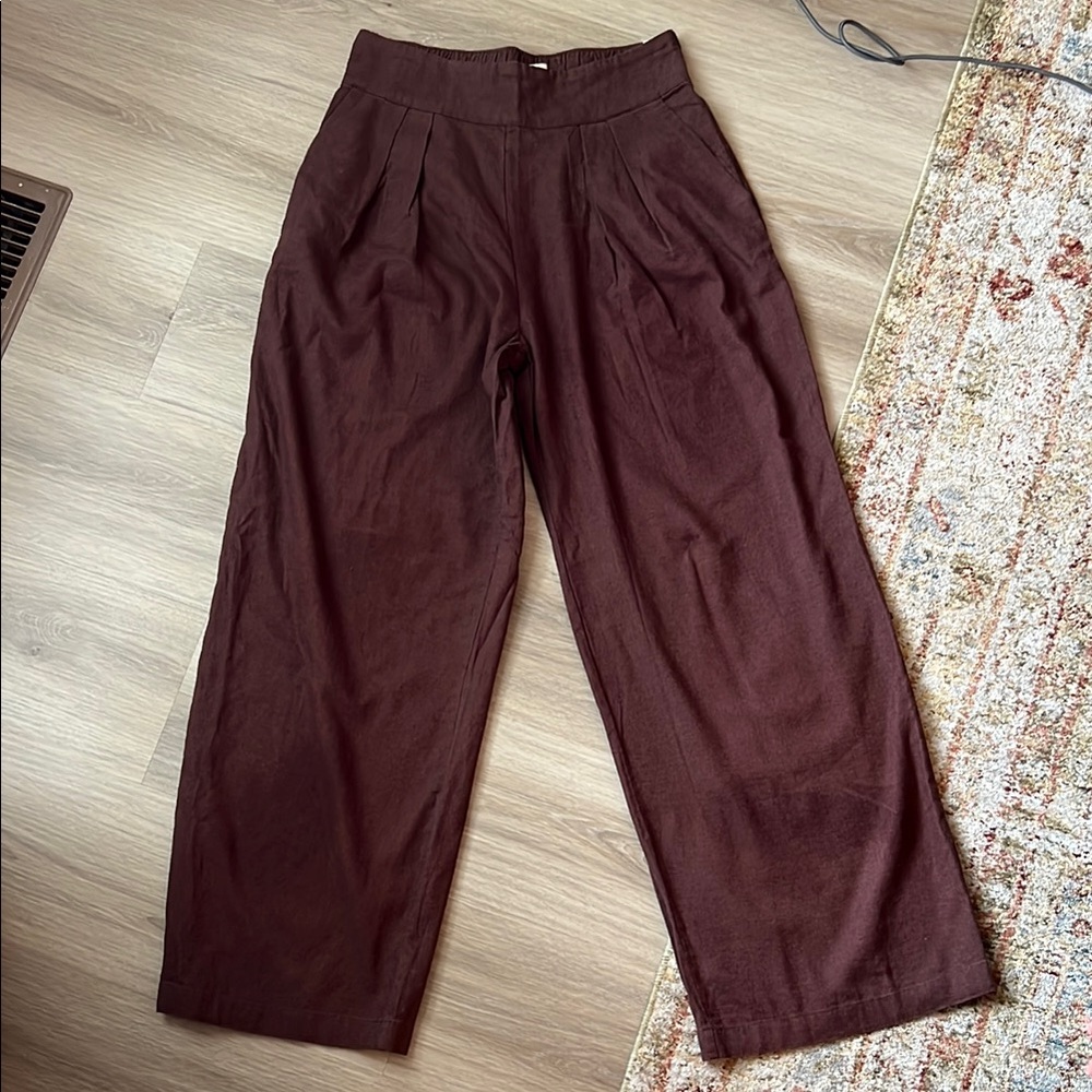 Abercrombie & Fitch Linen Wide Leg Pants
